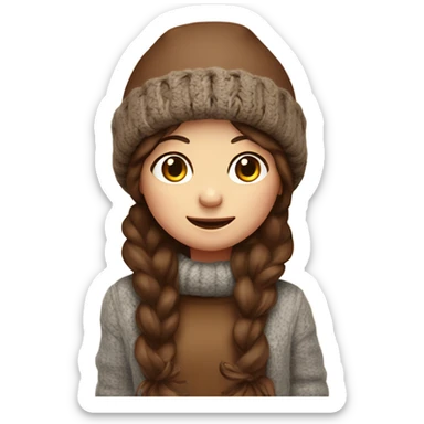 brownie cozy girl with wool hat  sticker