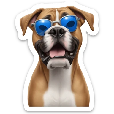 Boxer dog Detroit lions sticker