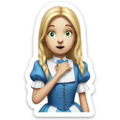 Alice in Wonderland having a hard time  sticker