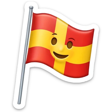 Flag emoji with 1:1 yellow red colour  sticker