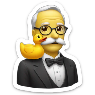 rubber duck with the face of Freud sticker