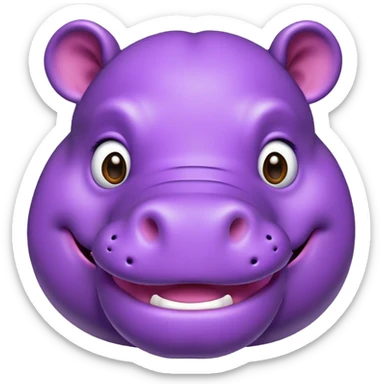 Happy Purple Hippo twinking  sticker