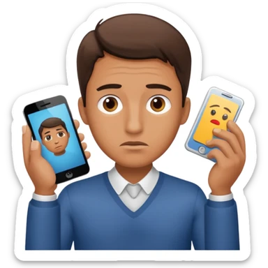 A male customer who has a product service request. sticker