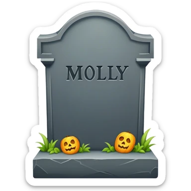 Tombstone that reads Molly sticker
