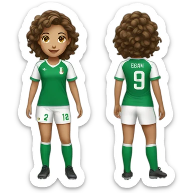 Girl with an algerian soccer jersey sticker