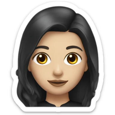 a woman with an a black scubadiver suit. she has blue eyes, brown long and straight hair sticker