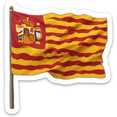 crea una bandera de la 2 república española que esté tachada con una X roja sticker