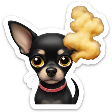 Black chihuahua smoking sticker