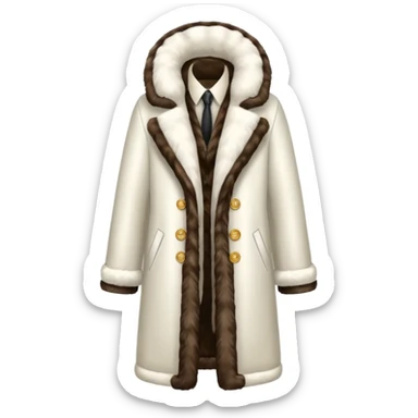 A luxurious fur white coat sticker