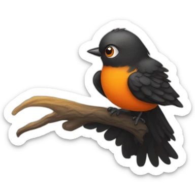 Gay anthropomorphic black and orange bird being problematic sticker