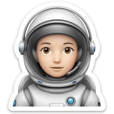robotic Astronaut in white EVA suit with clear dome helmet sticker