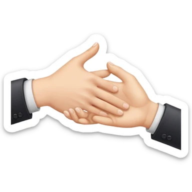 two white hands in a secret handshake sticker