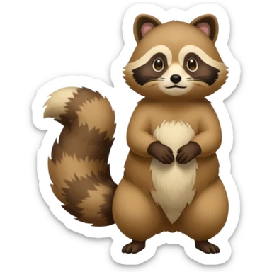 Cacomistle-tanuki-Manx-oncilla-animal-hybrid (full body) sticker