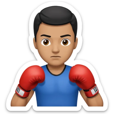   آدمی که بکس میکنه بالباس ابی دستکش مشکی مرد باشه sticker