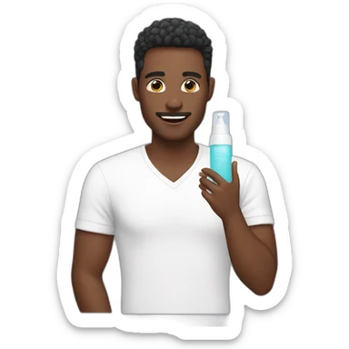 Guy doing skincare sticker