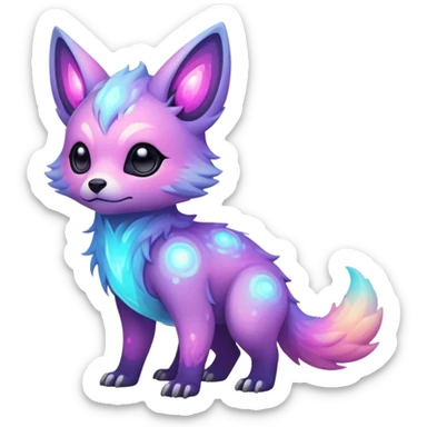 Epic Edgy Cute Colorful Pastel Nebula Modern Vernid-Protogen-creature-animal, full body sticker
