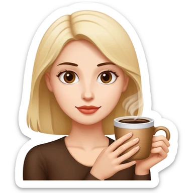 Pinup girl holding coffee sticker