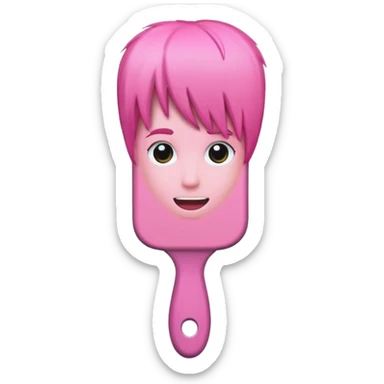 hair brush pink sticker