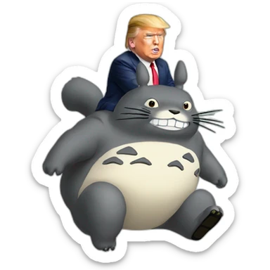 Trump riding totoro sticker