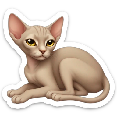 sphinx cat sleeping full body sticker