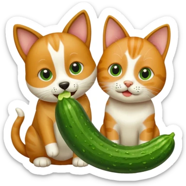 Köpekin yaninda kedi inside hiyar yesin sticker