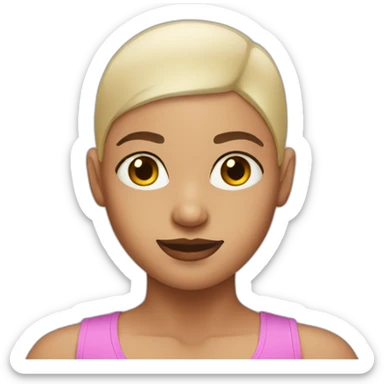 bald girl in tank top sticker