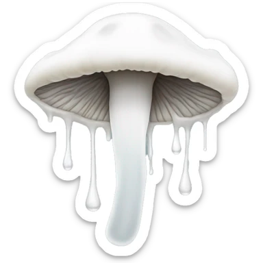 White dripping Mushroom sticker