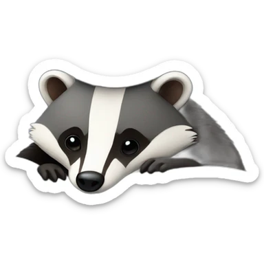 Badger with a nightcap on in a bed with sky full of stars sticker