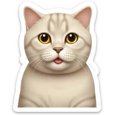 British shorthair cat in beige  sticker
