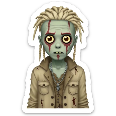 Zombie boy with dreads sticker
