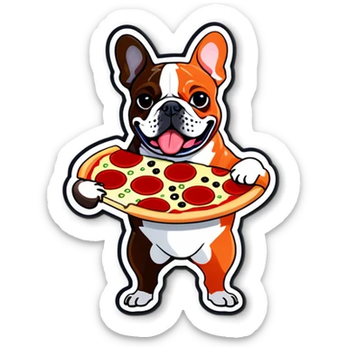 French Bulldog Rating Pizza  sticker