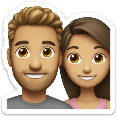 smiling girl with brunette boyfriend  sticker