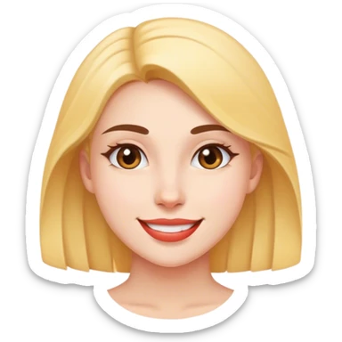 young woman with coy smile sticker