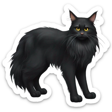 black Maine Coon cat sticker
