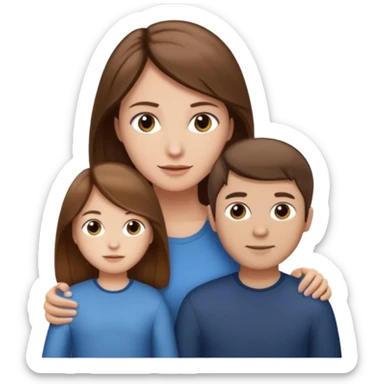 woman with long brown hair and fair skin, and man with short brown hair and fair skin, and a small child with light brown hair and fair skin next to the man.

 sticker