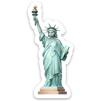 Statue of Liberty with gentle pastel colors, not bright sticker