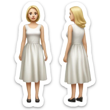 Russian woman full length in dress photorealistic serious sticker