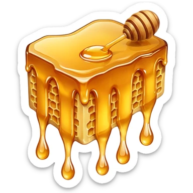 a piece of honeycomb dripping homey sticker