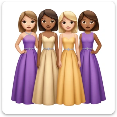 girls in a prom sticker