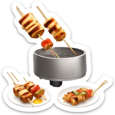 Brochette yakitori blender 3D style sticker