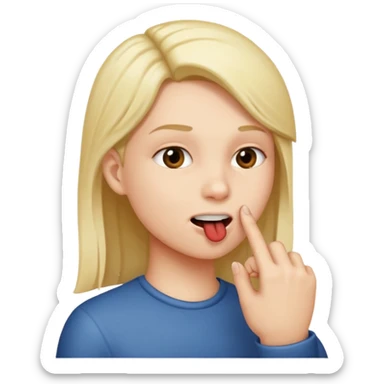 Persona mordiendose el dedo de lado sticker