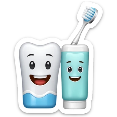 toothpaste and toothbrush sticker