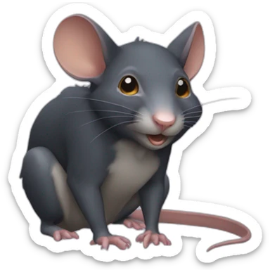 Une chauve souris qui tient un rat sticker