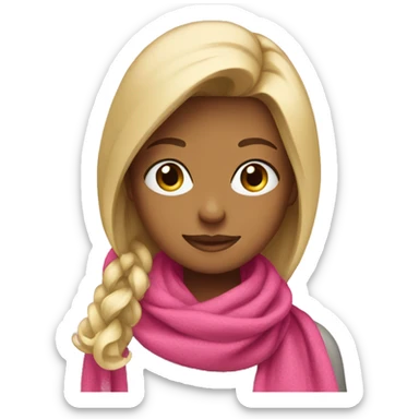 blonde girl in pink scarf sticker
