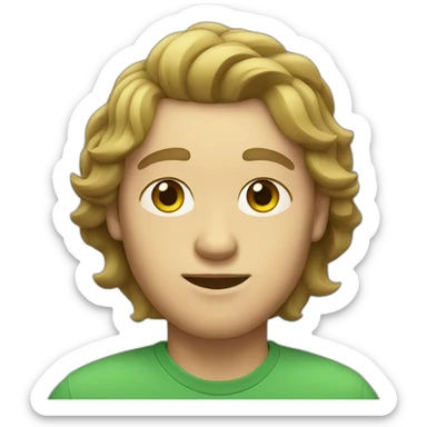 Olive face man with light brown hair and green eyes  sticker