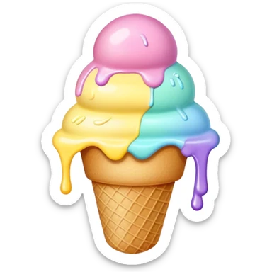 Melted pastel ice cream sticker