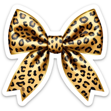 leopard print bow sticker