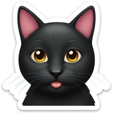 Black cat with hearts around her head sticker