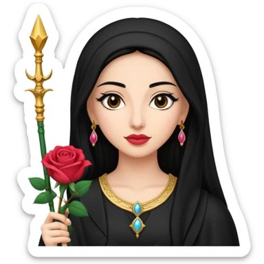 woman, arab, rose, scepter sticker