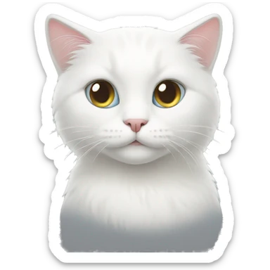 white cat sticker